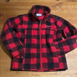 Columbia Kids Black and Red Buffalo plaid check Fleece Jacket XXS (4/6)